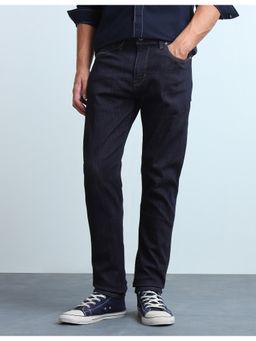 Flying Machine - Men Dark Blue Slash Slim Fit Rinsed Jeans