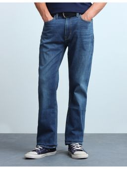 Flying Machine - Men Bruce Bootcut Fit Blue Whiskered Jeans