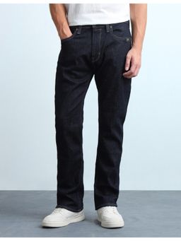 Flying Machine - Men Navy Blue Straight Fit Rinsed Jeans