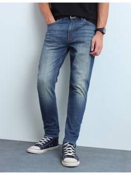 Flying Machine - Men Blue Mankle Relaxed Tapered Fit Whiskered Jeans