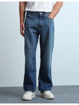 Flying Machine - Men Cobain Loose Fit Blue Whiskered Jeans