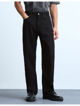 Flying Machine - Men Black Mid Rise Cobain Loose Fit Jeans