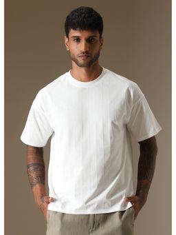 Banana Club - Men Striped White Oversized T-Shirt