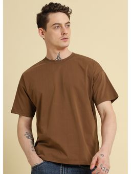 Banana Club - Brown Striped Oversized Men T-Shirt