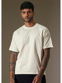 Banana Club - Striped Off White Oversized Men T-Shirt