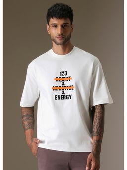 Banana Club - Men White Printed Oversized T-Shirt