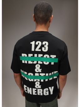 Banana Club - Men Black Printed Oversized T-Shirt