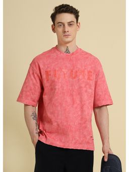 Banana Club - Men Pink Blush Wash Oversized T-Shirt
