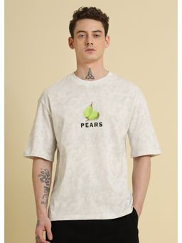Banana Club - Men Pear Gradient Off White Oversized T-Shirt