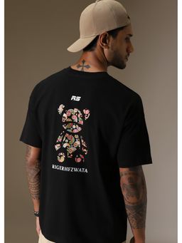 Banana Club - Men Bearsy Paisley Black Oversized T-Shirt
