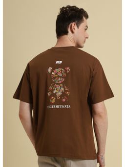 Banana Club - Men Bearsy Paisley Brown Oversized T-Shirt
