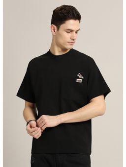 Banana Club - Men Black Applique Oversized T-Shirt