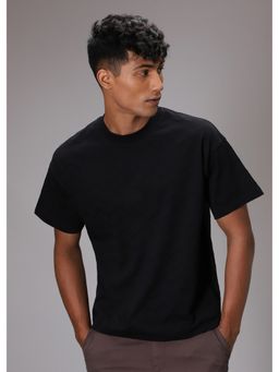 Banana Club - Men Black Zig Zag Textured T-Shirt