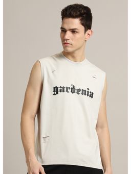 Banana Club - Men Gardenia Cream Ribbed Regular Tank