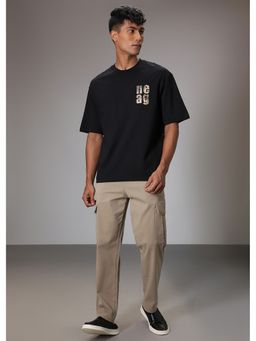 Banana Club - Men Bloomage Black Oversized T-Shirt