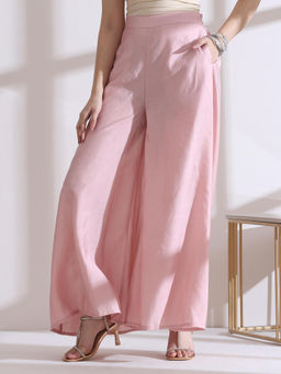 Swtantra - Air Skin Light Pink Palazzo Pant