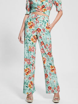 Guess - Rose Meadows Floral High Rise Adele Straight Trousers