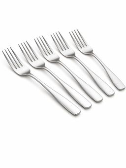 YELONA - Sterling Silver Premium Rust Proof Classic Dinner Forks (Pack of 5)