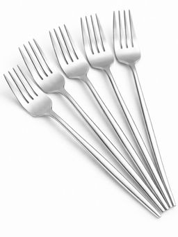 YELONA - Sterling Silver Elegant French Style Matte Premium Dinner Forks (Pack of 5)