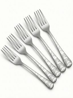 YELONA - Sterling Silver Christmas Festive Engraved Motif Dinner Forks (Pack of 5)