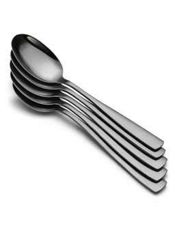 YELONA - Charcoal Black Classic Dinner Premium Rust Proof Spoons (Pack Of 5)
