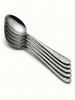 YELONA - Hammered Finish Sterling Silver Dinner Spoons (Pack of 5)