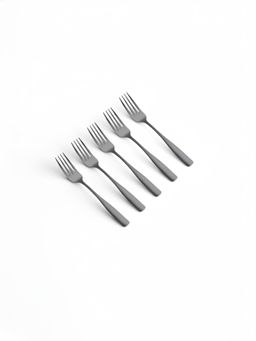 YELONA - Charcoal Black Premium Rust Proof Classic Fruit Forks (Pack of 5)