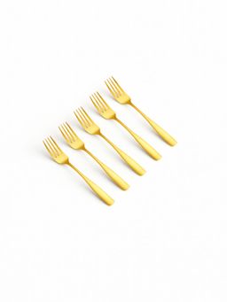 YELONA - Aurum Gold Premium Rust Proof Classic Fruit Forks (Pack of 5)