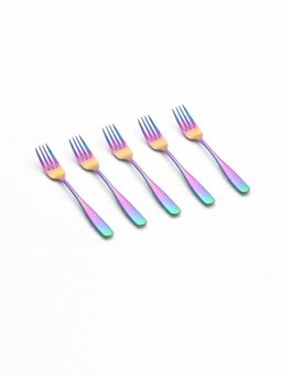 YELONA - Rainbow Premium Rust Proof Classic Fruit Forks (Pack of 5)