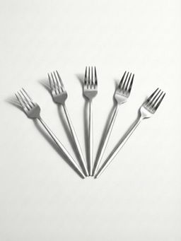 YELONA - Sterling Silver Elegant French Style Matte Premium Fruit Forks (Pack of 5)