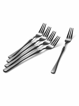 YELONA - Charcoal Black Premium Long Handle Korean Fruit Forks (Pack of 5)
