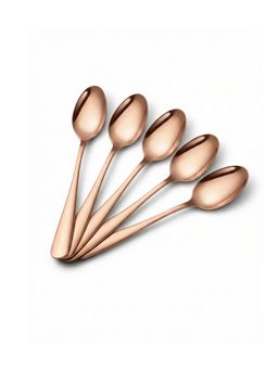 YELONA - Rosegold Premium Rust Proof Classic Dessert Spoons (Pack of 5)