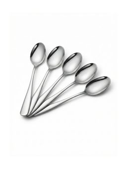 YELONA - Sterling Silver Premium Rust Proof Classic Dessert Spoons (Pack of 5)
