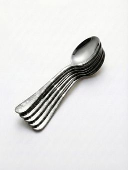 YELONA - Sterling Silver Floral Engraved Design Dessert Spoons (Pack of 5)