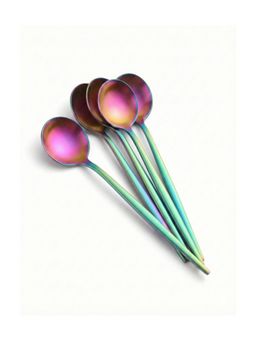 YELONA - Rainbow Elegant French Style Matte Premium Dessert Spoons (Pack of 5)