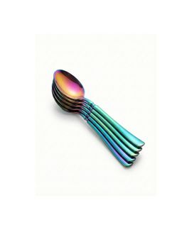 YELONA - Rainbow Premium Long Handle Korean Dessert Spoons (Pack of 5)