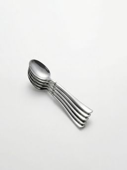 YELONA - Sterling Silver Premium Long Handle Korean Dessert Spoons (Pack of 5)