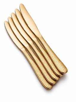 YELONA - Aurum Gold Hammered Finish Butter Knives (Pack of 5)