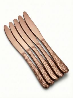 YELONA - Rosegold Hammered Finish Butter Knives (Pack of 5)