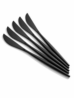 YELONA - Charcoal Black Elegant French Style Matte Premium Butter Knives (Pack of 5)