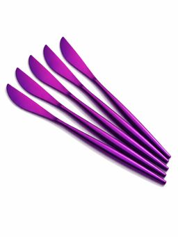 YELONA - Raspberry Purple Elegant French Style Matte Premium Butter Knives (Pack of 5)