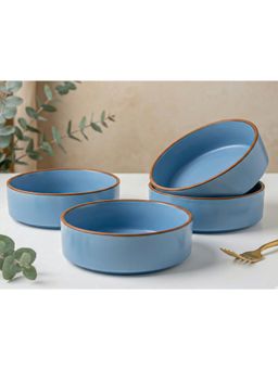 BODHI HOUSE - Blue Ceramic Salad Bowls (Pack of 4)