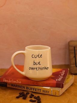 WEAVING HOMES - Microwave & Dishwasher Safe Cute But Overthinker Mug (250ml)