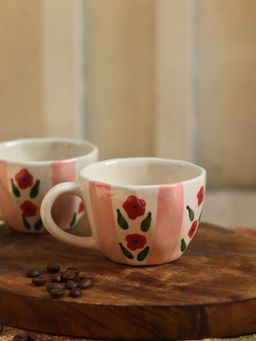 WEAVING HOMES - Microwave & Dishwasher Safe Pastel Tulip Mug (250ml)