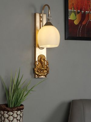 Buy MFD HOME FURNISHING Ganesh Ji Idol Classy Wall Lamp Cut doom Online