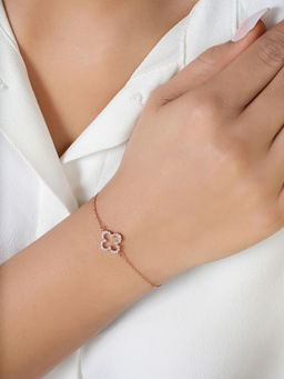 Zavya - Floral Rose Gold Plated 925 Sterling Silver Bracelet