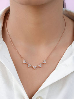 Zavya - Heart Rose Gold Plated 925 Sterling Silver Necklace