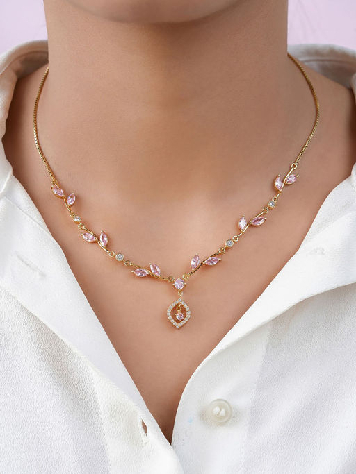 Zavya Leaf Gold Plated 925 Sterling Silver Necklace
