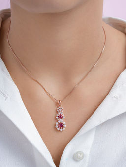 Zavya - Dazzeling Rose Gold Plated 925 Sterling Silver Pendant