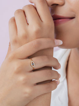 Zavya - Evil Eye Gold Plated 925 Sterling Silver Ring